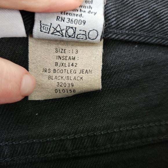Vintage Calvin Klein High Rise Black Bootleg Jeans Size 13JR - Picture 8 of 10
